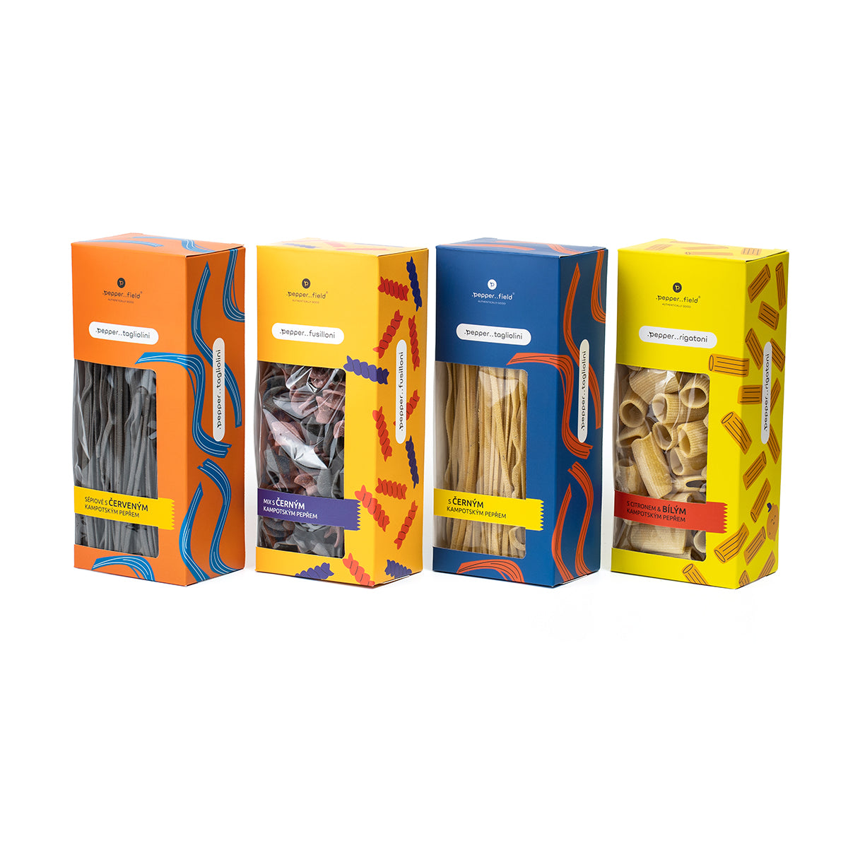 Discounted set of colored pasta with Kampot  pepper 